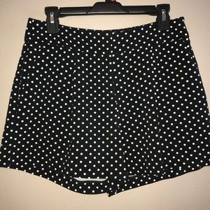 Ann Taylor Polka Dot Black and White City Shorts